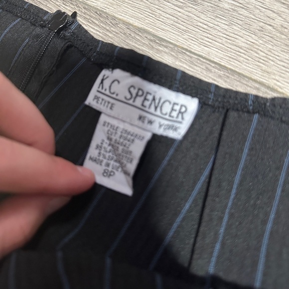 vintage y2k blue & black pinstripe midi skirt size 8P - Picture 3 of 6